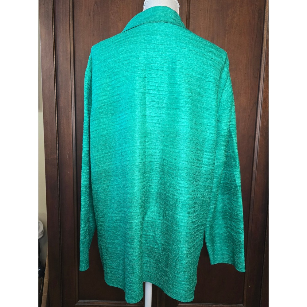 NWT Chicos Tula II Open Front Blazer Jacket Vivid Green Gauze Size XL 16 3 NEW - Picture 4 of 7
